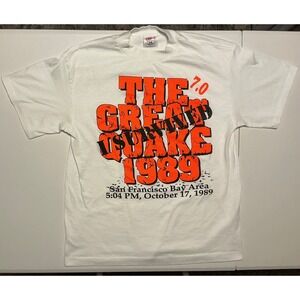 VTG USA Made Single Stich The Great Quake 1989‎ San Francisco T Shirt HEF T L